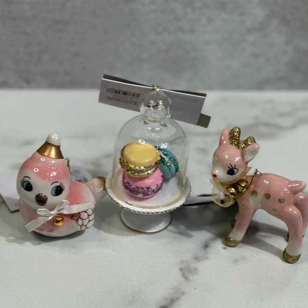 Target Wondershop Holiday Ceramic Lot of 3 Ornaments